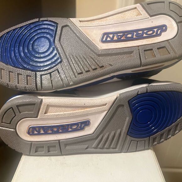 Jordan 3 Retro. Blue Racer. Kids. 5Y - Picture 4 of 10